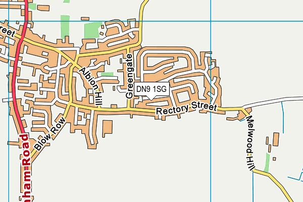 DN9 1SG map - OS VectorMap District (Ordnance Survey)