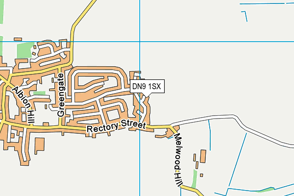 DN9 1SX map - OS VectorMap District (Ordnance Survey)
