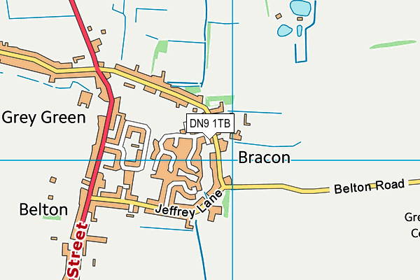 DN9 1TB map - OS VectorMap District (Ordnance Survey)