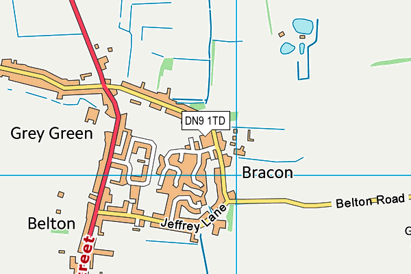 DN9 1TD map - OS VectorMap District (Ordnance Survey)