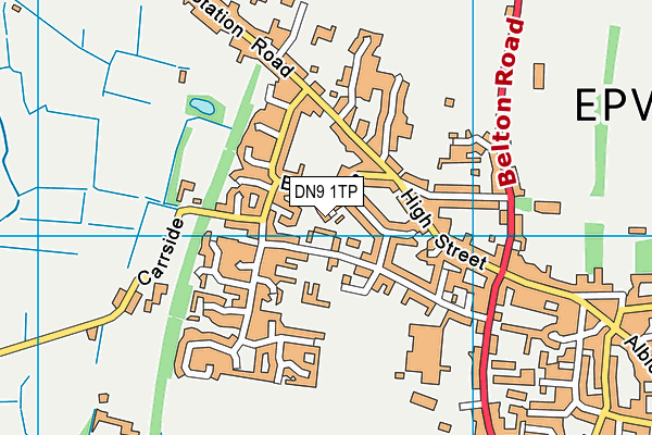 DN9 1TP map - OS VectorMap District (Ordnance Survey)
