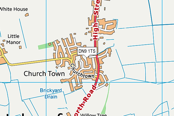 DN9 1TS map - OS VectorMap District (Ordnance Survey)