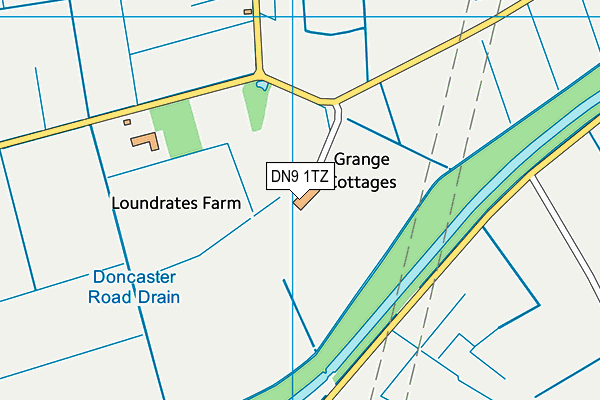 DN9 1TZ map - OS VectorMap District (Ordnance Survey)
