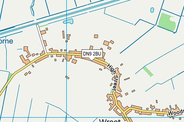 Wroot Playing Fields map (DN9 2BU) - OS VectorMap District (Ordnance Survey)