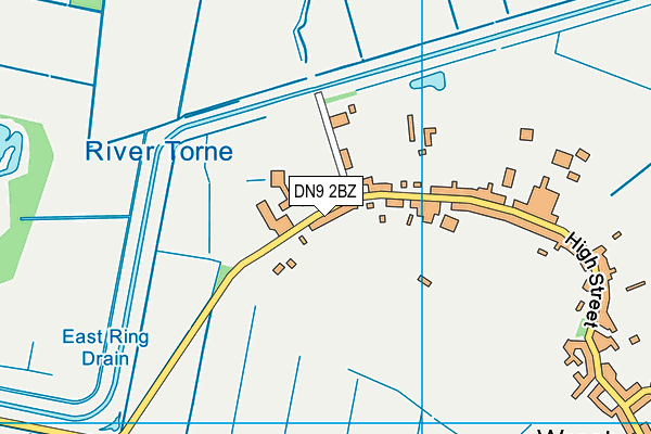 DN9 2BZ map - OS VectorMap District (Ordnance Survey)