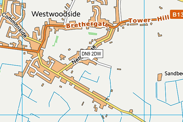 DN9 2DW map - OS VectorMap District (Ordnance Survey)