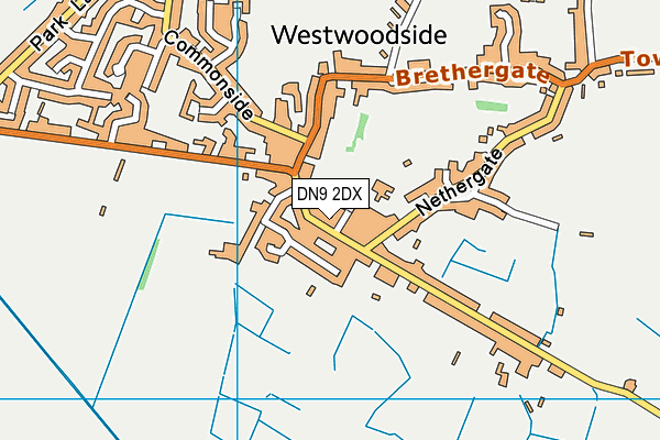 Westwoodside Playing Field map (DN9 2DX) - OS VectorMap District (Ordnance Survey)