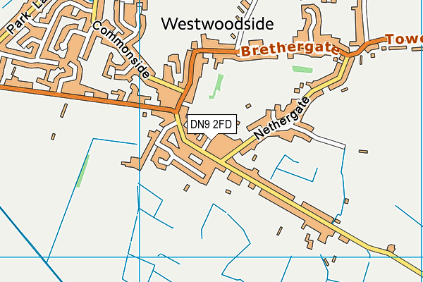 DN9 2FD map - OS VectorMap District (Ordnance Survey)