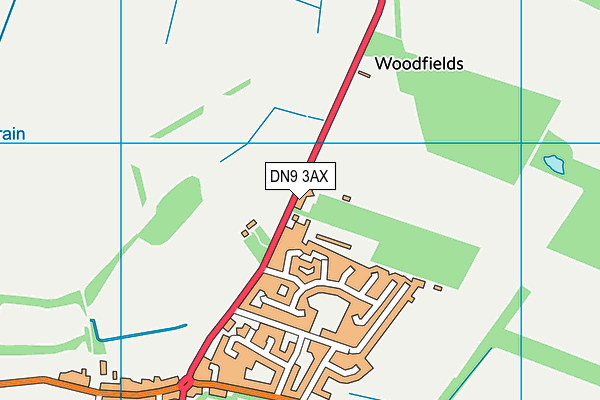 DN9 3AX map - OS VectorMap District (Ordnance Survey)
