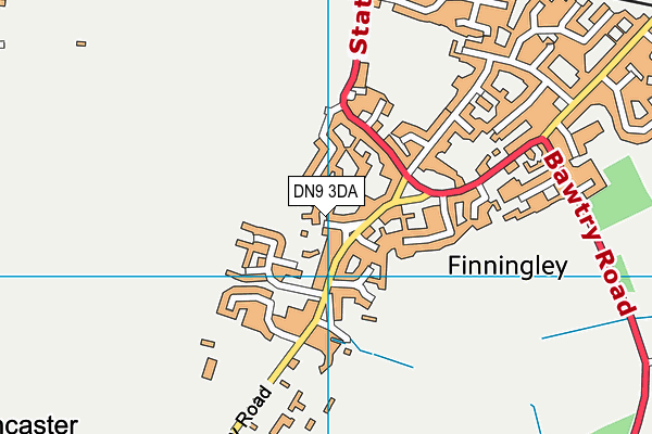 DN9 3DA map - OS VectorMap District (Ordnance Survey)