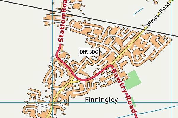 DN9 3DG map - OS VectorMap District (Ordnance Survey)