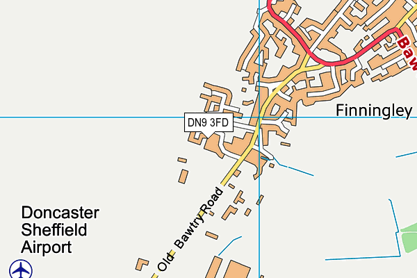 DN9 3FD map - OS VectorMap District (Ordnance Survey)