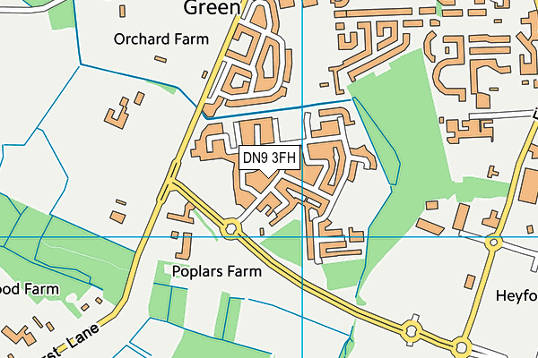 DN9 3FH map - OS VectorMap District (Ordnance Survey)