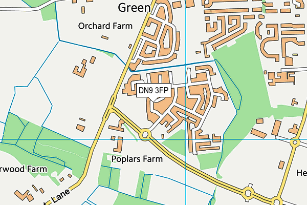 DN9 3FP map - OS VectorMap District (Ordnance Survey)