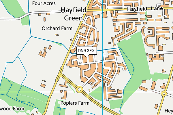 DN9 3FX map - OS VectorMap District (Ordnance Survey)