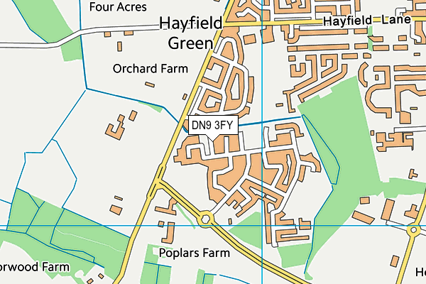 DN9 3FY map - OS VectorMap District (Ordnance Survey)