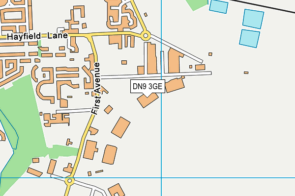 DN9 3GE map - OS VectorMap District (Ordnance Survey)