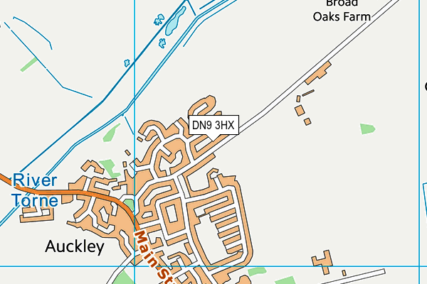 DN9 3HX map - OS VectorMap District (Ordnance Survey)