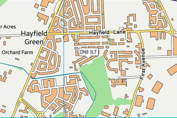 DN9 3LT map - OS VectorMap District (Ordnance Survey)