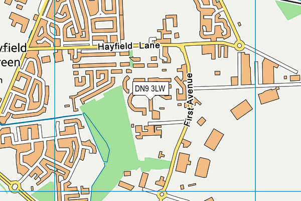 DN9 3LW map - OS VectorMap District (Ordnance Survey)