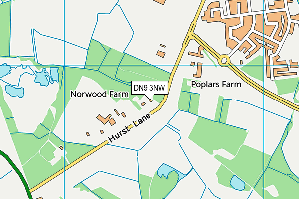 DN9 3NW map - OS VectorMap District (Ordnance Survey)