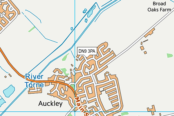 Auckley Recreation Ground map (DN9 3PA) - OS VectorMap District (Ordnance Survey)