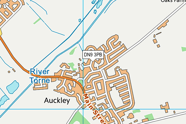 DN9 3PB map - OS VectorMap District (Ordnance Survey)