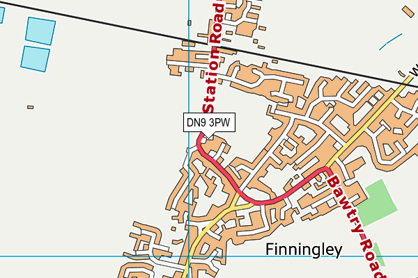 DN9 3PW map - OS VectorMap District (Ordnance Survey)
