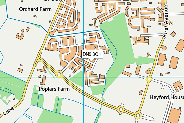 DN9 3QH map - OS VectorMap District (Ordnance Survey)