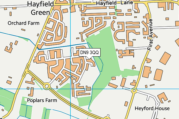 DN9 3QQ map - OS VectorMap District (Ordnance Survey)