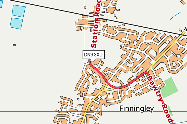 DN9 3XD map - OS VectorMap District (Ordnance Survey)