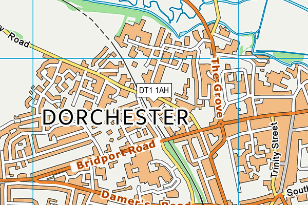 DT1 1AH map - OS VectorMap District (Ordnance Survey)