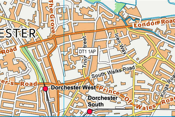 DT1 1AP map - OS VectorMap District (Ordnance Survey)