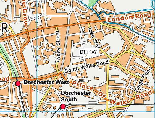 DT1 1AY map - OS VectorMap District (Ordnance Survey)