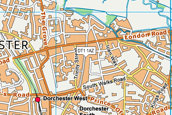 DT1 1AZ map - OS VectorMap District (Ordnance Survey)