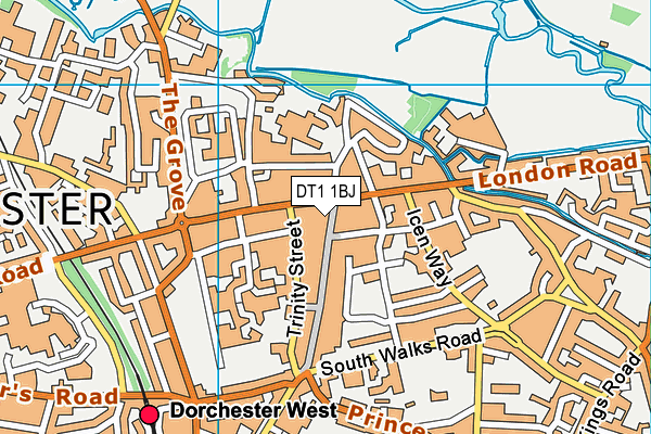 DT1 1BJ map - OS VectorMap District (Ordnance Survey)