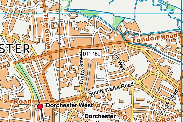 DT1 1BL map - OS VectorMap District (Ordnance Survey)