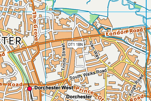 DT1 1BN map - OS VectorMap District (Ordnance Survey)