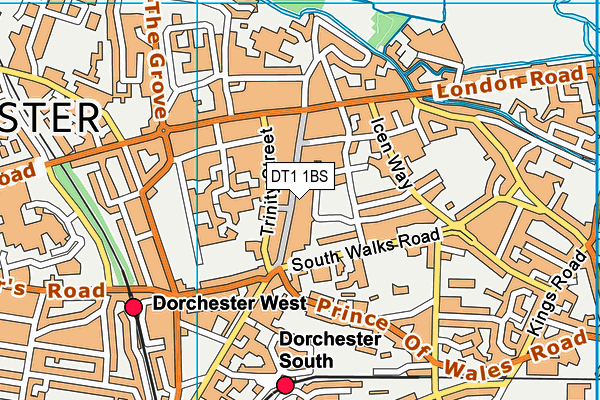 DT1 1BS map - OS VectorMap District (Ordnance Survey)