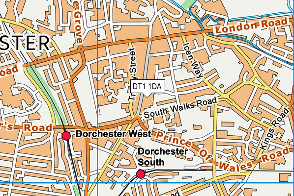 DT1 1DA map - OS VectorMap District (Ordnance Survey)