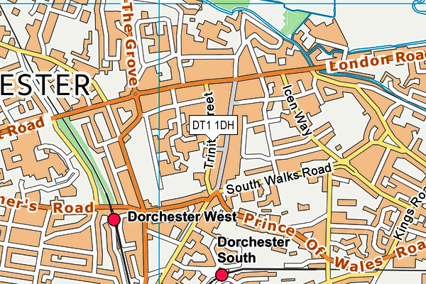 DT1 1DH map - OS VectorMap District (Ordnance Survey)