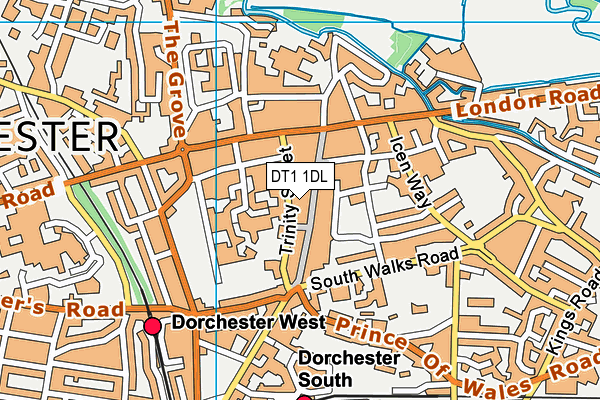DT1 1DL map - OS VectorMap District (Ordnance Survey)