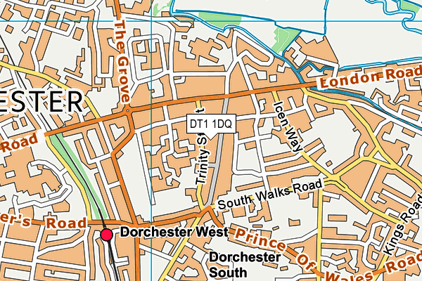 DT1 1DQ map - OS VectorMap District (Ordnance Survey)