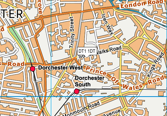 DT1 1DT map - OS VectorMap District (Ordnance Survey)