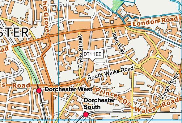 DT1 1EE map - OS VectorMap District (Ordnance Survey)