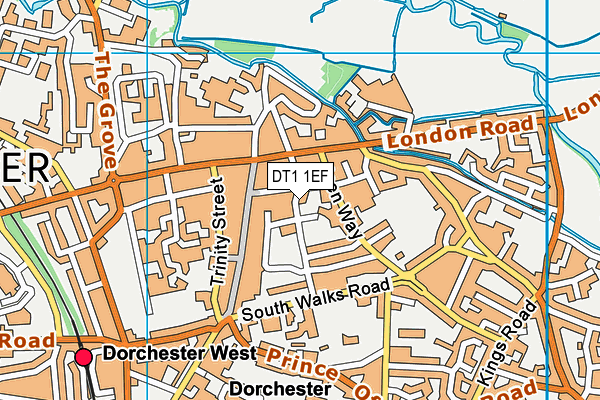 DT1 1EF map - OS VectorMap District (Ordnance Survey)