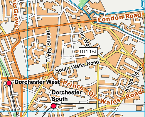 DT1 1EJ map - OS VectorMap District (Ordnance Survey)