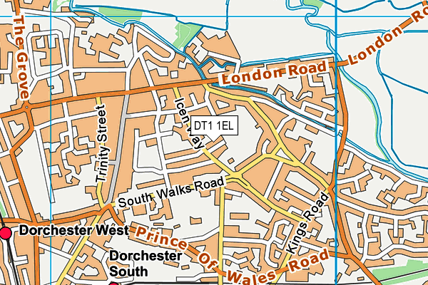 DT1 1EL map - OS VectorMap District (Ordnance Survey)