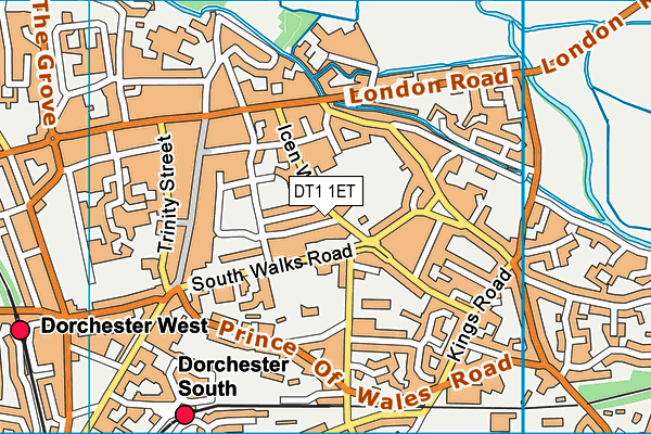 DT1 1ET map - OS VectorMap District (Ordnance Survey)