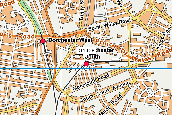 DT1 1GH map - OS VectorMap District (Ordnance Survey)